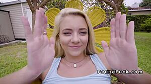 does this small tittied blonde teen bang?