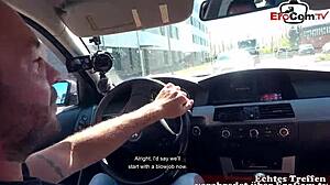 deutsche milf picked up in car for pov fuck and outdoor sex