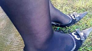 Rainy Days Make My High Heels Dirty, Want To Lick Them Clean In This Mature Femdom Fetish?