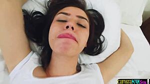 Trimmed teen beauty rides hard in close-up pov action