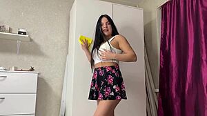 Stepbrother pounds stepsister's ass hard and cums on her face!