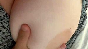 Teasing Wife's Natural Tits.