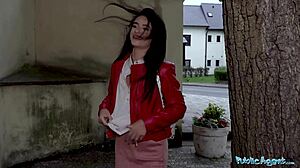 public agent rips nylons and fucks pussy hard outside in czech reality