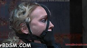 Clamped up hotty gets her fuck holes stretched with hardcore bdsm fucking and sucking.