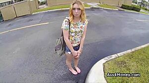 i saw a perky blonde amateur getting paid for a public blowjob.