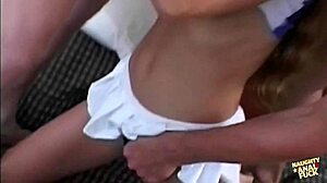 i bombastic chick spitroasted and double penetrated in nasty threesome before swallowing cum