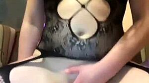 a sexy cam girl rides dildo in anal assfucking