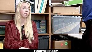 Rich teen brat shoplifts, gets punished with monster cock.