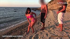 my dirty hobby - wanna see a hot milf banged on public beach?