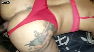 Babe masturbates after gym, waiting for big black cock.