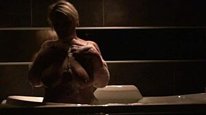 chubby bbw playing with her boobs in the bath