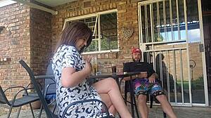 mutual outdoor masturbation with neighbor’s wife ends in sneaky creampie