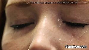 Wacky Model Gets Cumshot on Her Face Gulping Every Drop of Sperm