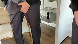 yuri gaucho shows off his big gay dick in the mirror.