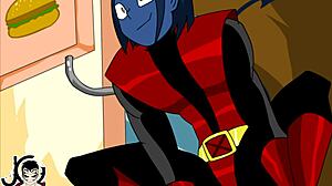 Nightcrawler's Embarrassing Teleport Blooper in Cartoon Anime