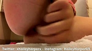 slutty hailey harper enjoys kinky anal masturbation with toys and dildo getting rough 😈