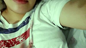 horny pinay babe pinches her nipples and masturbates alone in her room