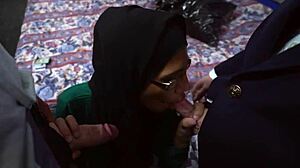 i got paid to suck two cocks as a clothed arab girl in public