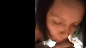 Brunette Brazilian sucking cock and swallowing cum in POV cheating scene