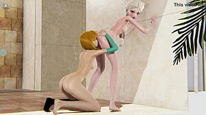 Elsa And Anna Engage In Lesbian Licking And Pussy Play To Orgasm In 3D