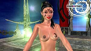 cute indian girl feels pleasure in 3d cartoon masturbation