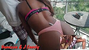 a hot ebony caribbean chick takes big cock in bareback creampie