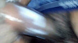 Wife receives a creampie in her creamy pussy during intense hardcore action with bareback sex