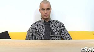 sophisticated gay stud sucks cock then gets bareback anal pounding in competition