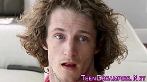 Young teen feels intense pleasure during blowjob leading to creampie