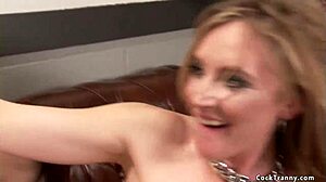 shemale boss interacts with blonde employee in office