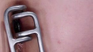 Pale busty lesbian anal banged lezdom