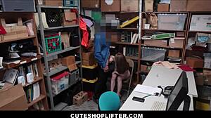 Cute Tiny Teen Shoplifter Alina West Caught Stealing Dildo, Fucked by Security Officer