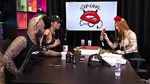 Two Brazilian Beauties Test Sheer Red Product On Breasts