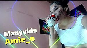 she's a slut destroying his face with spit in deepthroat