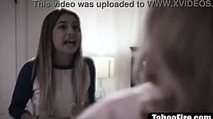 young stepdaughter proves orientation with stepmom and bf.