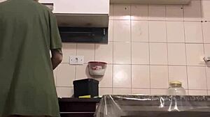 Blonde Maid's Huge Ass And Legs Surprise In Hidden Kitchen Recording