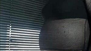 Bisexual crossdresser shy public milking by window lactating homemade