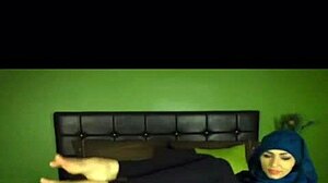 Sexy Arab hijabi shows off her big ass with hot twerking