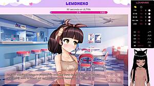 vtuber lewdneko feels excited playing order us, getting naked and showing small tits