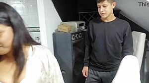 serving hot food to my stepbrother at home