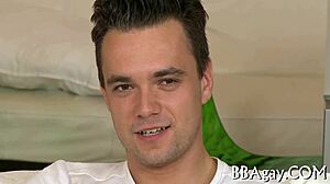 Homosexual men engage in detailed sex game with various positions and intense interactions