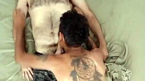 Hot Hairy Guy Gets Morning Blowjob