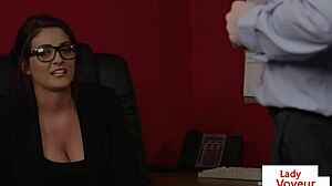 heeled british voyeur at office, 'jerk off now!'