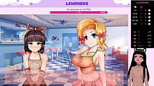 vtuber lewdneko feels excited playing order us, getting naked and showing small tits