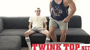 Hung Twink Fucks Hunky Coach Bareback in Doggy Style on Twinktop Net