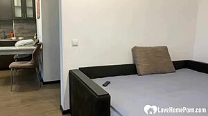 Attractive Babe Strokes a DICK Before SUCKING It