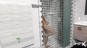 मिल्फ शावर में मुठ मारती