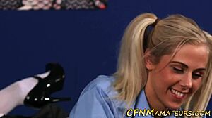 Cfnm teen 18+ sucking cock