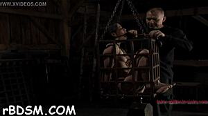 gagged and tied up serf gets pleasured with vibrator in bound punishment session