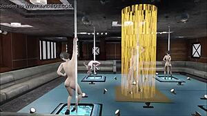 Fallout 4 multi pole dance with sexy anime twists
